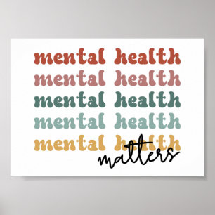 Mental Health Matters Retro Awareness  Poster