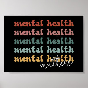 Mental Health Matters Retro Awareness  Poster