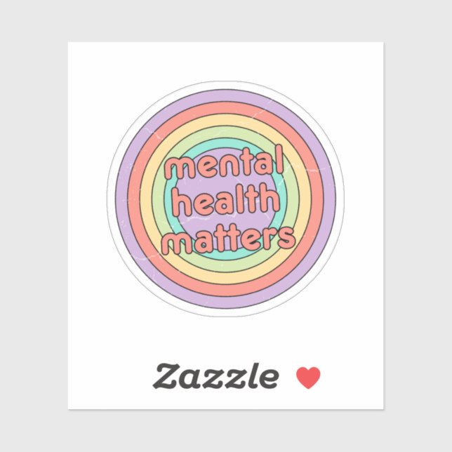 Mental Health Matters | Retro Circle Peach Candy (Sheet)