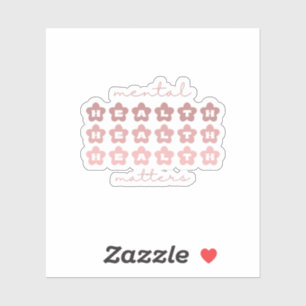 Mental Health Matters Retro Flowers Rosa Claro