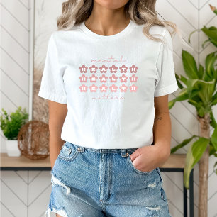 Mental Health Matters Retro Flowers Rosa Claro T-Shirt