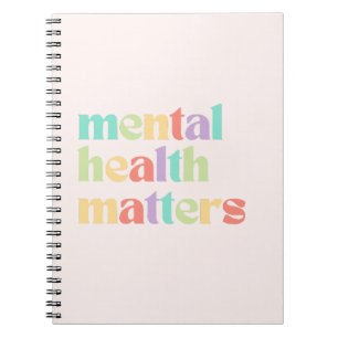 Mental Health Matters Retro Quote Mixed Peach Notebook