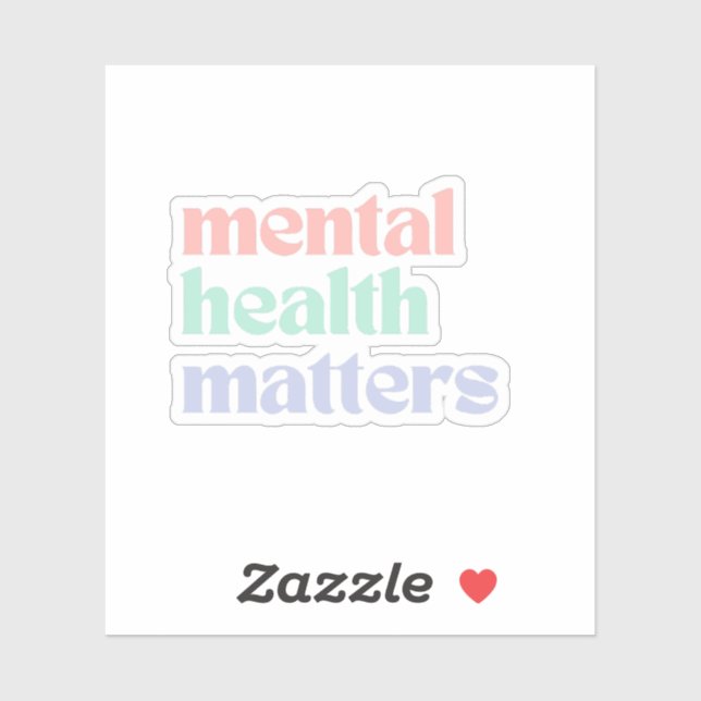 Mental Health Matters | Retro Quote Pastel Rainbow (Sheet)