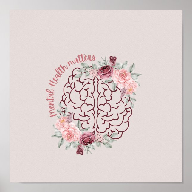 Mental Health Matters | Rosa Mind Side | Aesthetic Poster (Front)