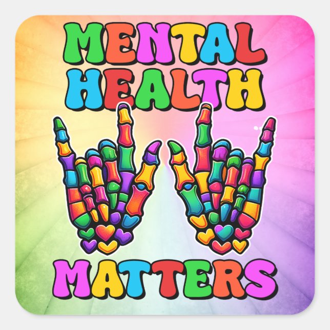 Mental Health Matters Square Sticker (Front)