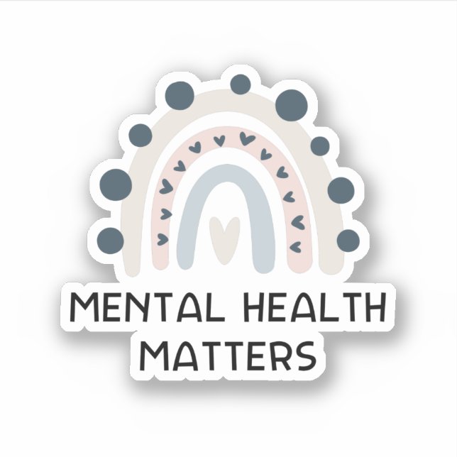 Mental Health Matters Sweatshirt - Rainbow  Sticke (Front)