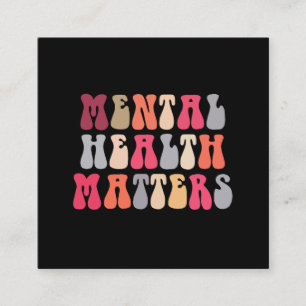 Mental Health Matters Women Therapist Autism Square Business Card