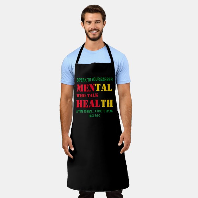 Mental Health MEN WHO TALK HEAL Barber Apron (Worn)