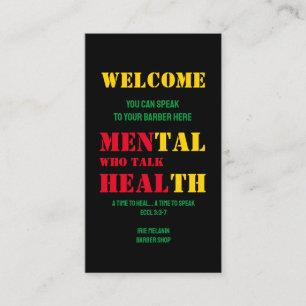 Mental Health MEN WHO TALK HEAL Barber Business Card