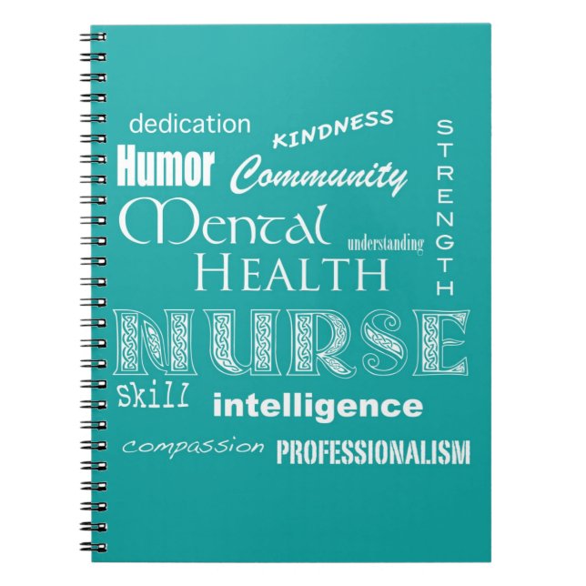 Mental Health Nurse-Attributes/Blue-Green Notebook (Front)