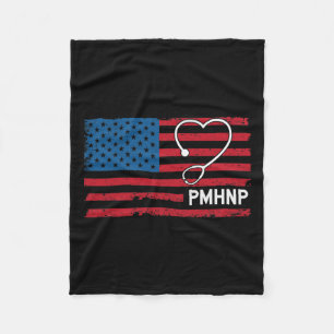Mental Health Nurse Practitioner Usa Flag Fleece Blanket