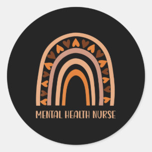 Mental Health Nurse Rainbow Spread Mental Health A Classic Round Sticker