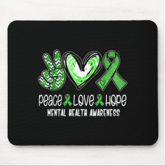 Mental Health Peace Love Hope Awareness Funny Mouse Mat