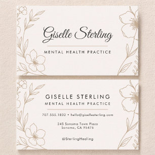 Mental Health Practice Botanical Floral Business Card