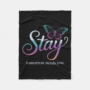 Mental Health Prevention Art Fleece Blanket
