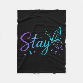 Mental Health Prevention Illustration Fleece Blanket