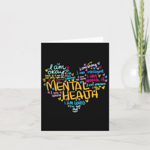 Mental Health Problems Awareness Hearts Mothers Da Card