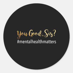 Mental Health Problems Awareness Human Brain Classic Round Sticker