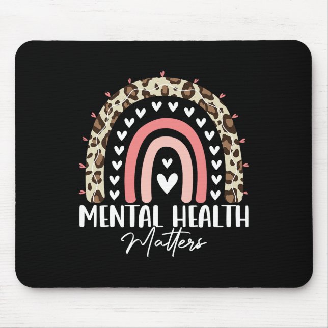 Mental Health Problems Awareness Month Rainbow Leo Mouse Mat (Front)
