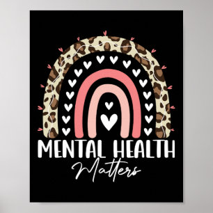 Mental Health Problems Awareness Month Rainbow Leo Poster
