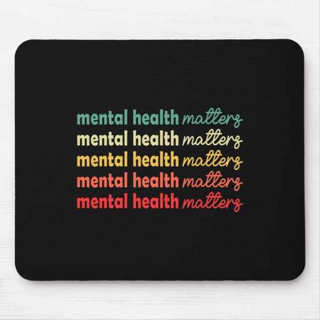 Mental Health Problems Awareness Retro Autism Awar Mouse Mat (Front)