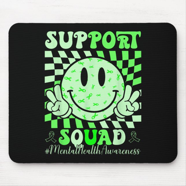 Mental Health Problems Awareness Support Squad Gre Mouse Mat (Front)