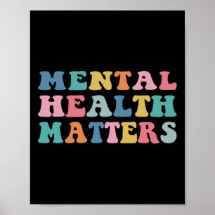 Mental Health Problems Colourful Aesthetic Preppy Poster