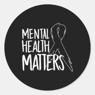 Mental Health Problems Design Suicide For Awarenes Classic Round Sticker