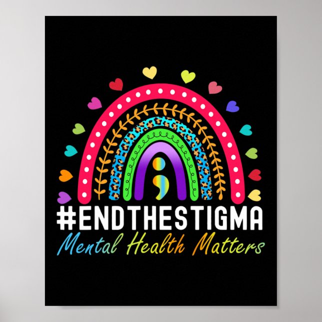 Mental-health Problems End The Stigma Rainbow Leop Poster (Front)