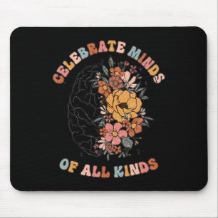 Mental Health Problems Floral Brain Graphic Health Mouse Mat