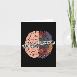 Mental Health Problems Floral Human Brain Awarenes Card