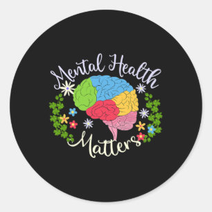 Mental Health Problems Gift Human Brain Illness Aw Classic Round Sticker