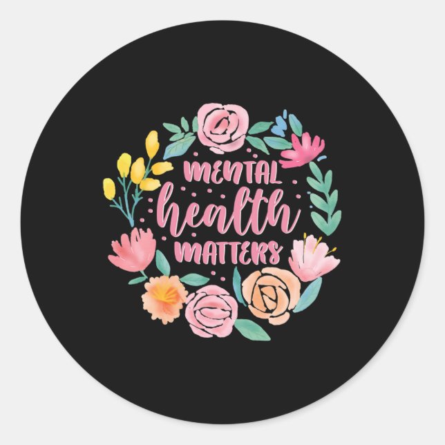 Mental Health Problems Gift Human Brain Illness Aw Classic Round Sticker (Front)