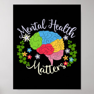 Mental Health Problems Gift Human Brain Illness Aw Poster