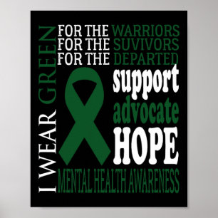 Mental Health Problems Green Ribbon Mental Health Poster