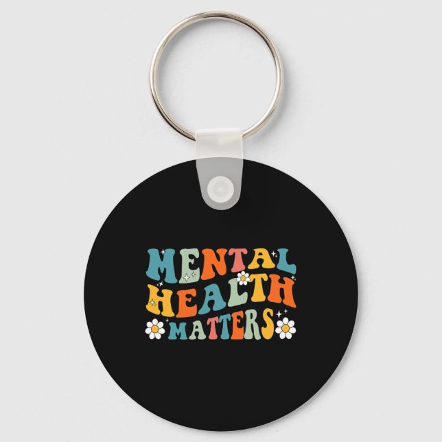 Mental Health Problems Groovy Psychologist Therapy Key Ring (Front)