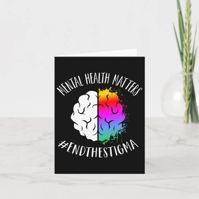 Mental Health Problems Happy End Stigma Awareness  Card (Front)