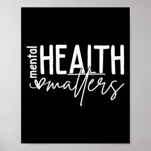 Mental Health Problems Heart Love Awareness Suppor Poster