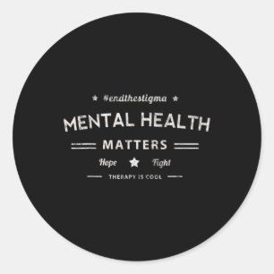 Mental Health Problems Hope And Fight Classic Round Sticker