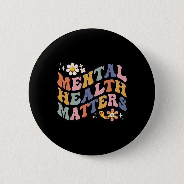 Mental Health Problems Human Brain Illness Awarene 6 Cm Round Badge (Front)