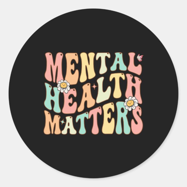 Mental Health Problems Human Brain Illness Awarene Classic Round Sticker (Front)