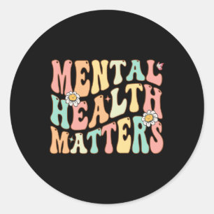 Mental Health Problems Human Brain Illness Awarene Classic Round Sticker