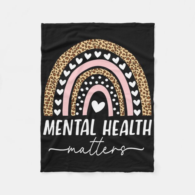 Mental Health Problems Human Brain Illness Awarene Fleece Blanket (Front)