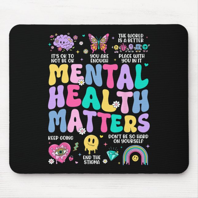 Mental Health Problems Human Brain Illness Awarene Mouse Mat (Front)