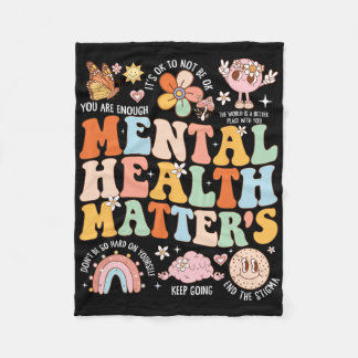 Mental Health Problems Human Brain Motivational Po Fleece Blanket