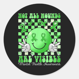 Mental Health Problems I Wear Green Mental Health Classic Round Sticker