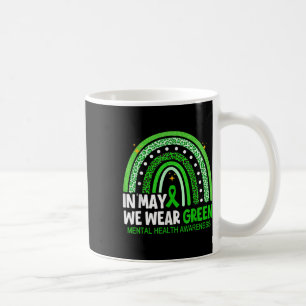 Mental Health Problems Leopard Print Boho Rainbow Coffee Mug