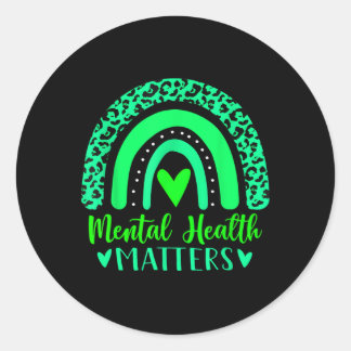 Mental Health Problems Mental Awareness Leopard Ra Classic Round Sticker