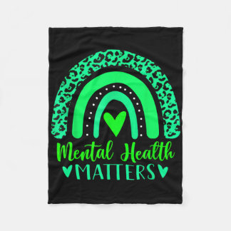 Mental Health Problems Mental Awareness Leopard Ra Fleece Blanket