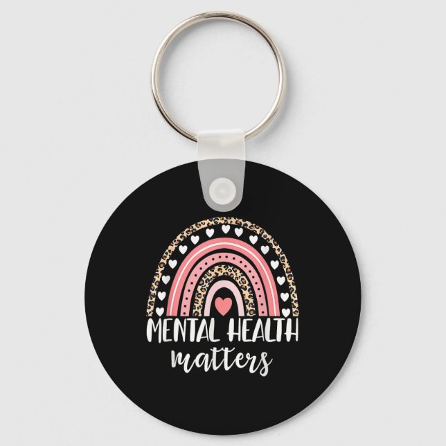 Mental Health Problems Rainbow Spread Awareness Me Key Ring (Front)